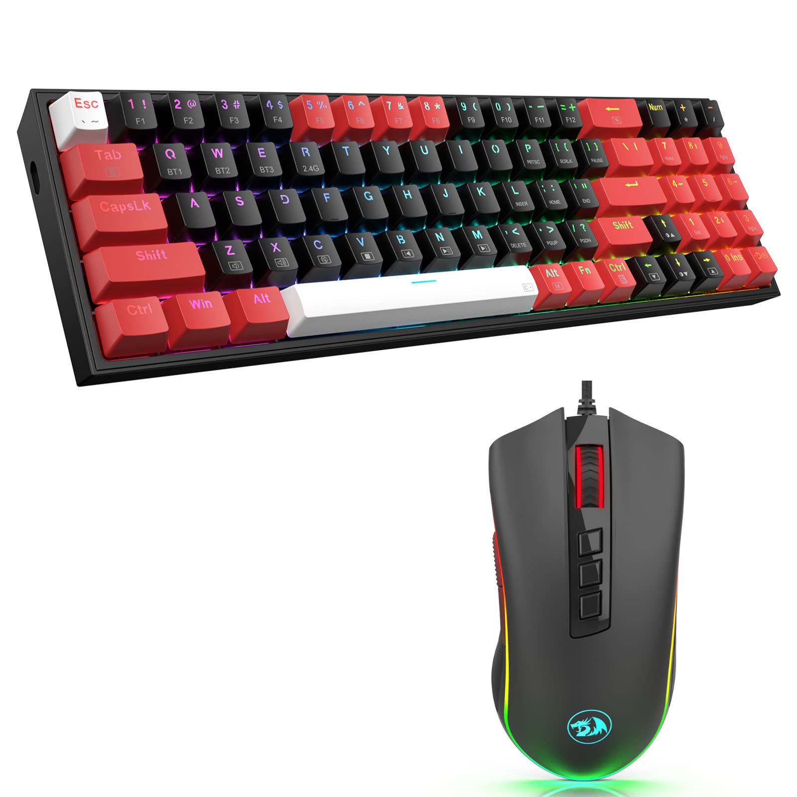 Redragon K628 PRO 60% Keyboard M711 Gaming Mouse Bundle