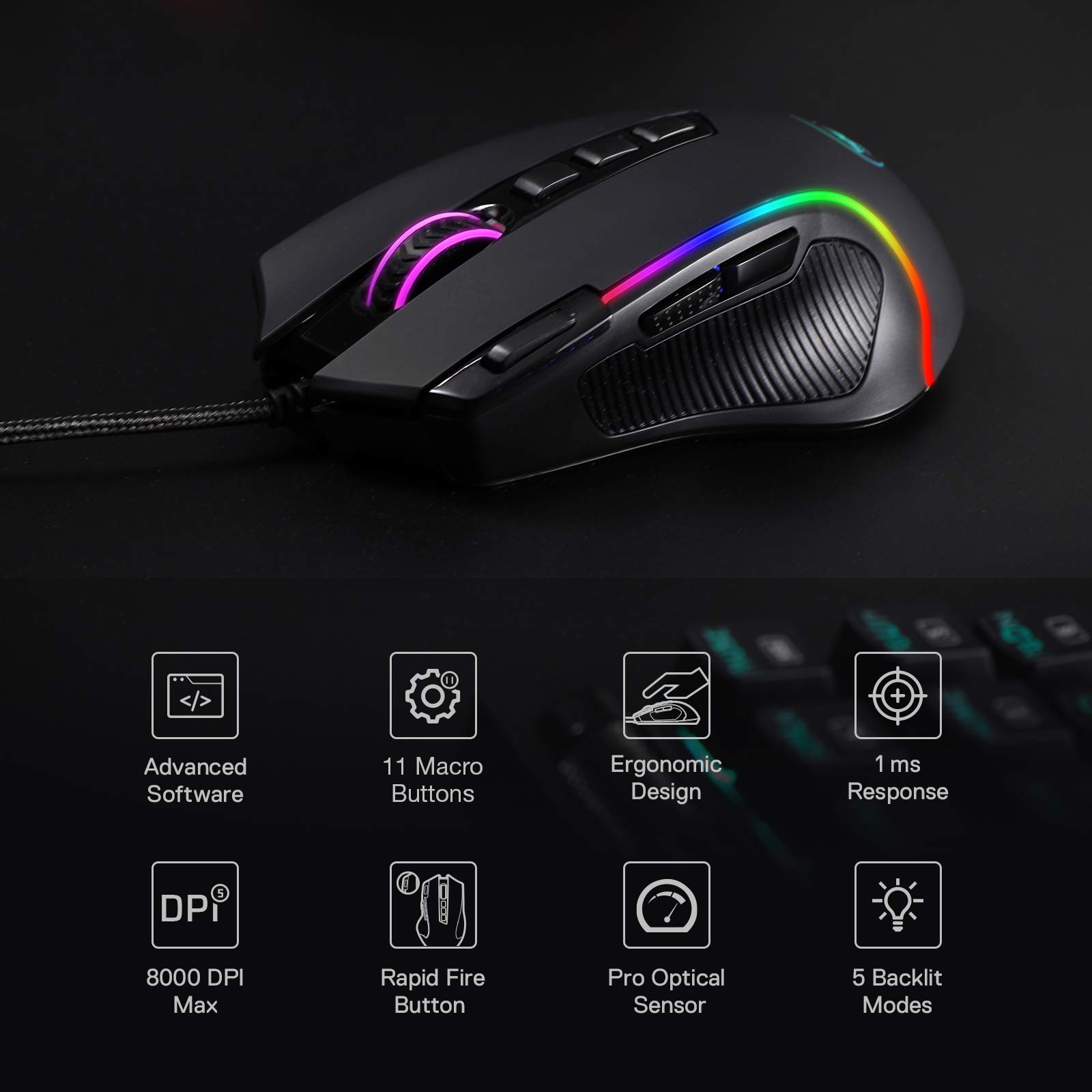 Redragon K631 PRO 60% Keyboard M612 Gaming Mouse Bundle