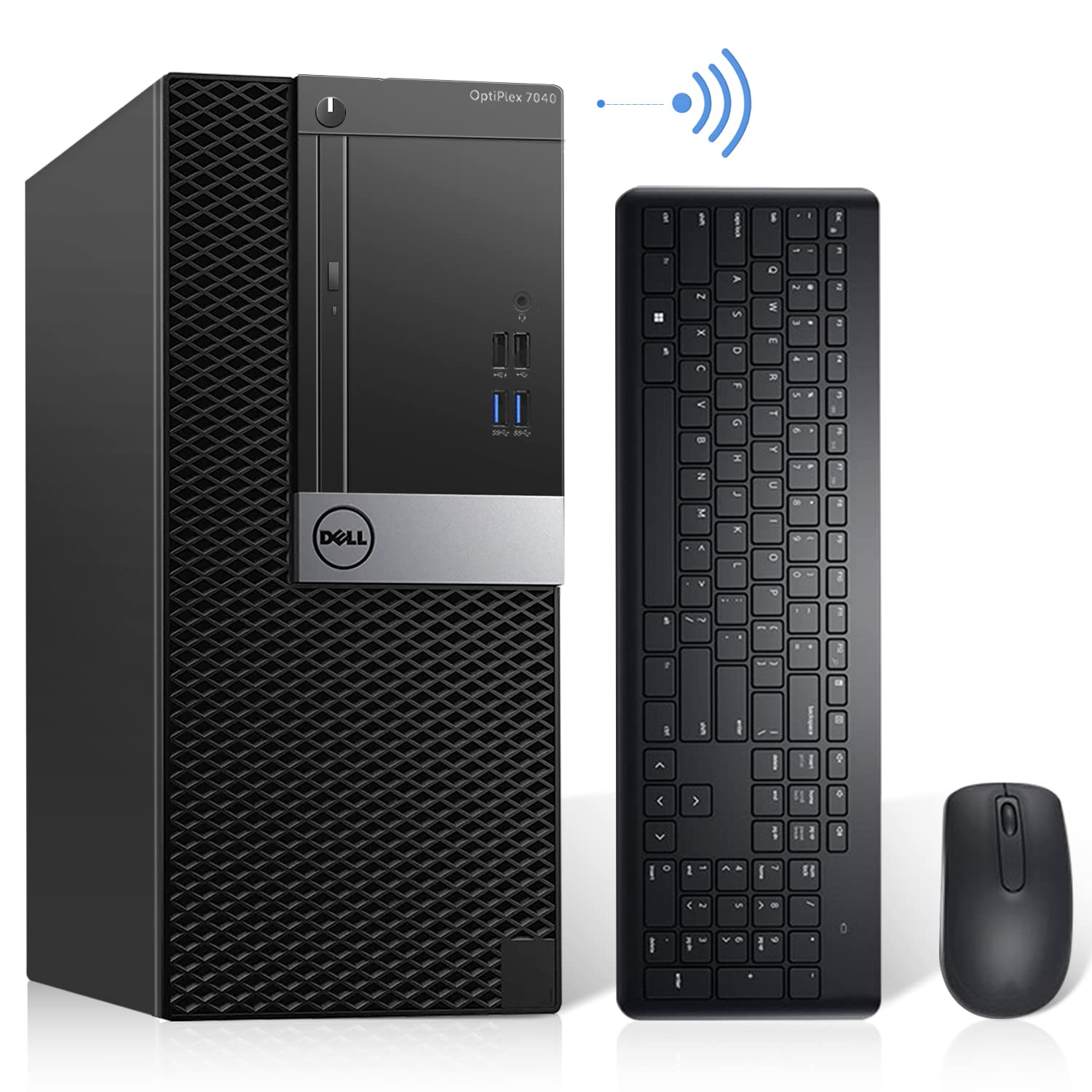 Dell OptiPlex 7040 Mini Tower PC, Intel Quad Core i5-6500 3.20GHz, 16GB DDR4 256GB NVMe M.2 SSD 2TB HDD, AX200 Built-in WiFi 6 Bluetooth 5.2 HDMI Wireless Keyboard & Mouse Windows10 Pro (Renewed)