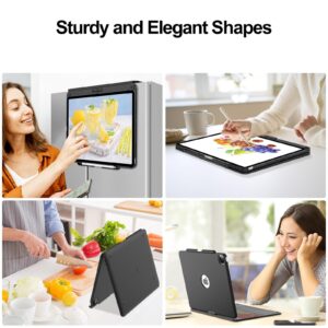 D DINGRICH 360° Rotating Keyboard for iPad Pro 12.9 Inch - Compatible with iPad Pro 6th Generation 2022/5th 2021/4th 2020/3rd 2018 Gen, Trackpad, Rainbow Backlit with Pencil Holder, Auto Sleep/Wake