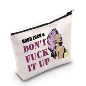 rp fan giftdrag race cosmetic bag good luck & don't fck it up makeup zipper pouch for drag queen fans (luck & don't)