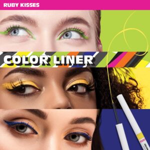 Ruby Kisses Color Liquid Eyeliner Water Resistant Long Lasting Eyeliner 3 ml (0.10 fl.oz.) (Neon Green)