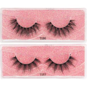 Dedbol 10 pairs of 10 models of 6D artificial fluffy natural mink eyelashes, dramatic false eyelashes(style 4)