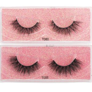 Dedbol 10 pairs of 10 models of 6D artificial fluffy natural mink eyelashes, dramatic false eyelashes(style 4)