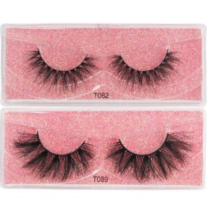 Dedbol 10 pairs of 10 models of 6D artificial fluffy natural mink eyelashes, dramatic false eyelashes(style 4)