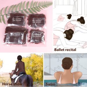 Teenitor Hair Accessories Hair Net Set, Includes 40pcs Invisible Hair Nets for Ballet Recital & 80pcs Bobby Pins for Bun Maker, Brown, 3 Size