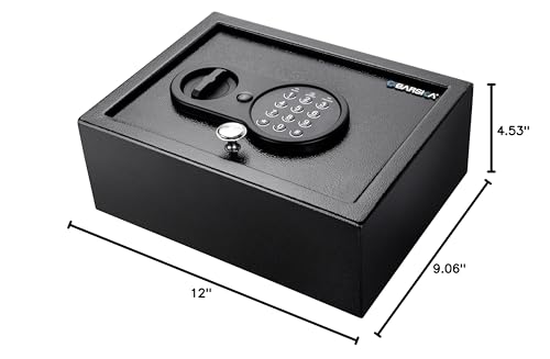 BARSKA AX13762 Top Opening Keypad Security Home Drawer Safe,Black, 0.21 Cu Ft