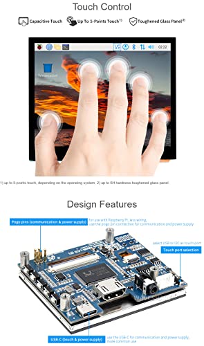 Waveshare 3.5inch HDMI LCD, Compatible with Raspberry Pi 5/4B/3B/Zero/Zero W/Zero 2W/Pico/Pico W/Pico WH, Capacitive Touch IPS LCD Display, 640×480, Audio Jack