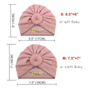 Sugarmelon Silk Satin Lined Turban Hat for Babies Infant Toddler Girls Boys Bonnet Newborn Cotton Beanie Little Kids Shower Caps (0-6M,104 Cott Peach)