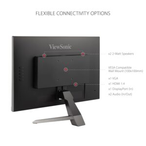 ViewSonic VX2467-MHD 24" 1080p Gaming Monitor w/ 100Hz, 1ms, Ultra-Thin Bezels, FreeSync, HDMI, VGA, and DP (Renewed)