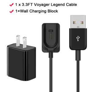 Charge Adapter Cable for Plantronics Voyager Legend Wireless Headset, Replacement USB Charging Power Cord, Voyager Legend Accessories Charging Block (Black, 3.3ft/1m)