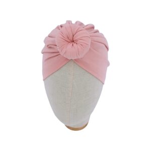 Sugarmelon Silk Satin Lined Turban Hat for Babies Infant Toddler Girls Boys Bonnet Newborn Cotton Beanie Little Kids Shower Caps (0-6M,104 Cott Peach)