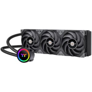 thermaltake toughliquid 360 argb motherboard sync all-in-one liquid cpu cooler, amd (am5/am4) / intel (lga 1700/1200), 360mm high efficiency radiator cl-w321-pl12bl-b,black