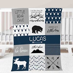 Differ More Baby Boy Gifts - Personalized Names Baby Blanket for Boys Girls - Toddler Baby Newborn Blanket with Name - Baby Stuff for Boy Girl - Infant Gift for Grandson, Granddaughter