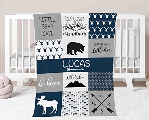 Differ More Baby Boy Gifts - Personalized Names Baby Blanket for Boys Girls - Toddler Baby Newborn Blanket with Name - Baby Stuff for Boy Girl - Infant Gift for Grandson, Granddaughter