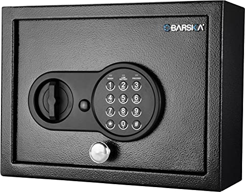 BARSKA AX13762 Top Opening Keypad Security Home Drawer Safe,Black, 0.21 Cu Ft