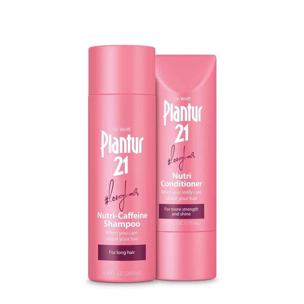 Plantur 21#longhair Shampoo (6.76 Fl Oz) and Conditioner (5.92 Fl Oz) Set Nutri-Caffeine Long Hair System with Keratin and Biotin: Strengthen and Nourish