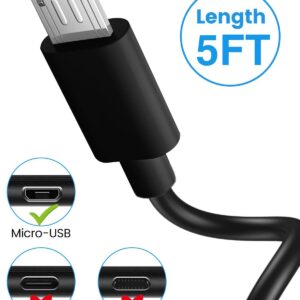 Xnarew 5FT Micro USB Charger Cable for Mini Fan, Compatible with BESKAR, SkyGenius, opolar, VersionTECH, Aluan, TriPole Fans, 2A Fast Charging, 1.5m