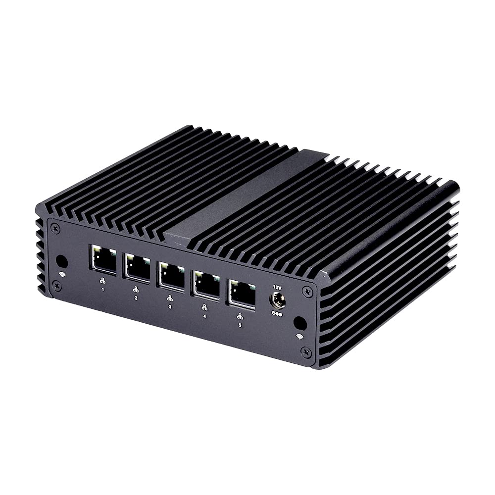 Qotom-Q750G5-S08 Router Mini PC Intel Celeron J4125 AES-NI 5X Intel I225-V 2.5G LAN Quad Core (8G DDR4 RAM + 128G MSATA SSD)