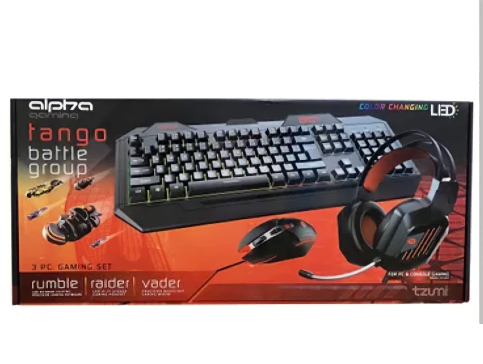 Tzumi 3 - Piece Gaming Combo Mouse Keyboard and Headset