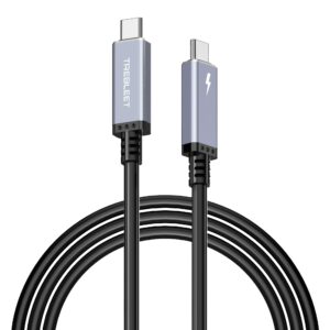 trebleet 8.2ft (2.5m) 40gbps usb4 cable compatible with thunderbolt 3, thunderbolt 4,100w,5k@60hz, compatible with thunderbolt 3 (usb c) hub, adapter, egpu, 20v/5a