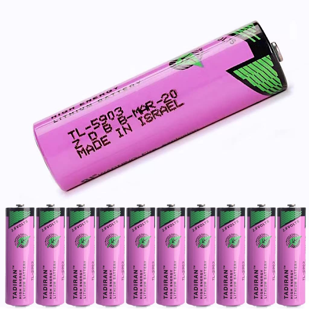 Zivases 10-Pack 3.6V 2400mAh TL-5903/S iXtra Series AA Lithium Battery for Tadiran TL-5903 TL-5104 SL-360 S7-400 ER14500 ER14505 TL-2100 6ES7971-0BA00, CNC Machine, PLC Machine, etc.