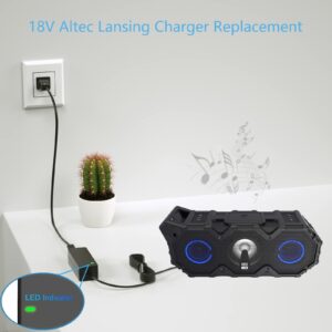 18V AC Adapter Charger for Altec Lansing IMW999 IMW999STL IMW889 IMW889L IMW889-BLKC ROCKBOX XL Wireless Bluetooth Speaker MID 2390819 2390520 JT012-1802500 Altec Lansing Power Cord Supply