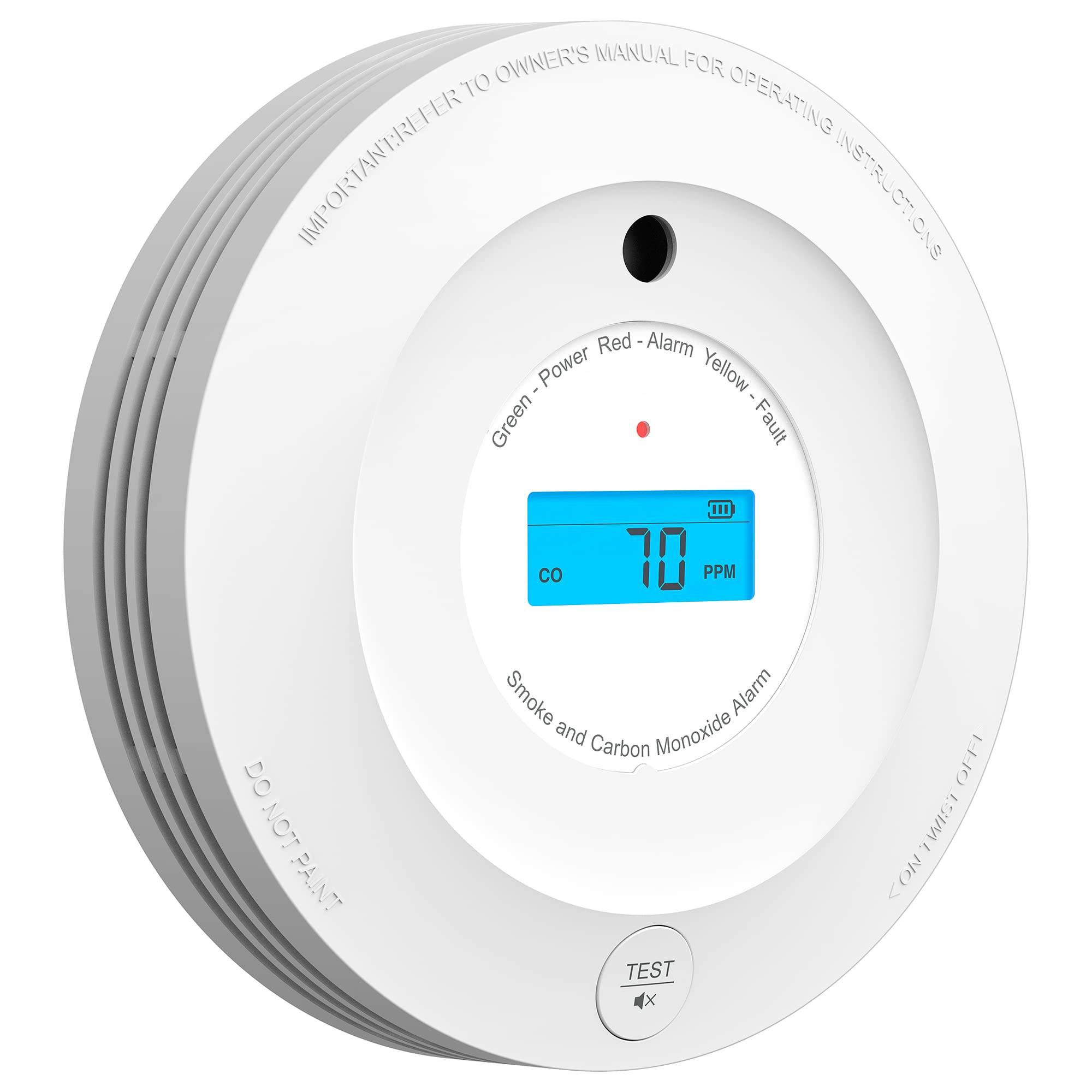 AEGISLINK Smoke and Carbon Monoxide Detector 10-Year Lifespan, Photoelectric Fire Alarm and Electrochemical CO Alarm with Test/Silence Button, with Replaceable Battery, SC240