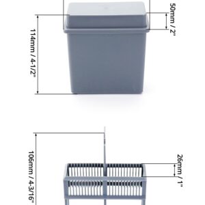 QWORK Microscope Slides Staining Jar and Rack, 2 Pcs 24-Slots, Grey