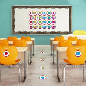 Flyab 36pcs Line up Spots for Classroom Floor 4" Floor Numbers for Classroom Lining up Line up Stickers Classroom Floor Line up Dots for Classroom Floor Back to School Preschool Kindergarten Classroom