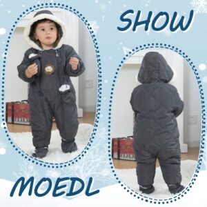 XIFAMNIY Baby Girls and Boys Lion Snowsuit Winter Outfit Outwear Hooded Footie Jumpsuit