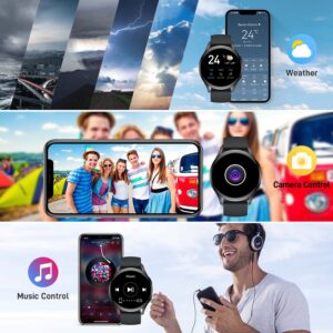 Smart Watch for Men Women Fitness: (Make/Answer Call) Bluetooth Smartwatch for Android iOS Phone Waterproof Sport Running Digital Watches Blood Pressure Heart Rate Monitor Sleep Tracker Step Counter