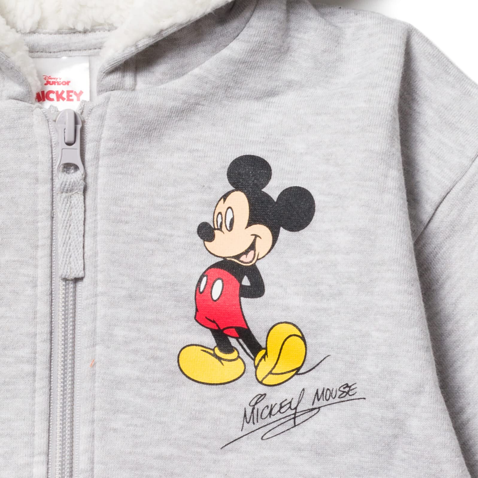 Disney Mickey Mouse Infant Baby Boys or Girls Fleece Zip Up Hoodie Gray 18 Months