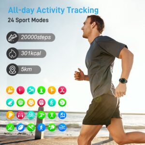 Smart Watch for Men Women Fitness: (Make/Answer Call) Bluetooth Smartwatch for Android iOS Phone Waterproof Sport Running Digital Watches Blood Pressure Heart Rate Monitor Sleep Tracker Step Counter