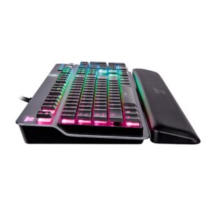 Thermaltake Argent K6 RGB Low Profile Mechanical Gaming Keyboard, Cherry MX Speed Silver, Alumiunm Top Plate, Multi-fucntion Knob, Wrist Rest, GKB-KB6-LSSRUS-01