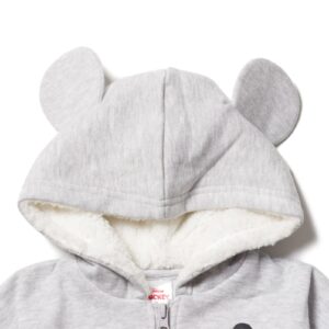 Disney Mickey Mouse Infant Baby Boys or Girls Fleece Zip Up Hoodie Gray 18 Months