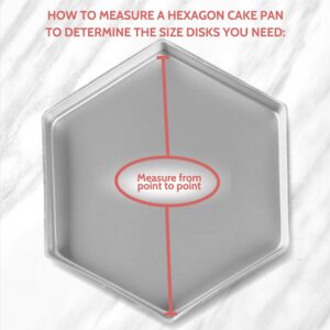 CAKESAFE 10.25 Inch Hexagon Acrylic Disk Set – 2-10.25” Clear ¼” Acrylic Buttercream Disks – Perfect Tool to Smooth the Frosting on Your Cakes, Disk Size and Perimeter Border Engraved on all Disks