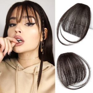 bangs hair clip in bangs real human hair extensions wispy bangs fringe with temples hairpieces air bangs for women human hair clip on bangs brown black