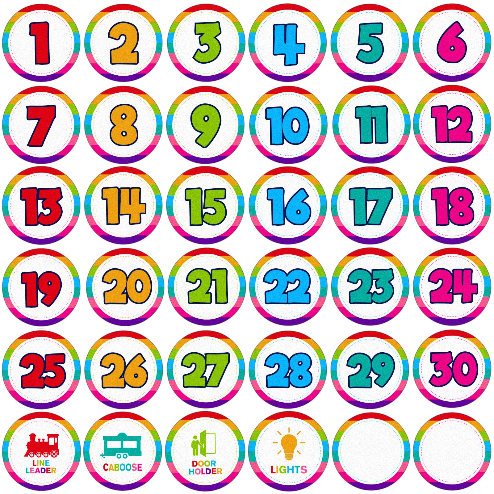 Flyab 36pcs Line up Spots for Classroom Floor 4" Floor Numbers for Classroom Lining up Line up Stickers Classroom Floor Line up Dots for Classroom Floor Back to School Preschool Kindergarten Classroom