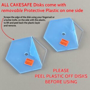 CAKESAFE 10.25 Inch Hexagon Acrylic Disk Set – 2-10.25” Clear ¼” Acrylic Buttercream Disks – Perfect Tool to Smooth the Frosting on Your Cakes, Disk Size and Perimeter Border Engraved on all Disks