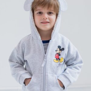 Disney Mickey Mouse Infant Baby Boys or Girls Fleece Zip Up Hoodie Gray 18 Months