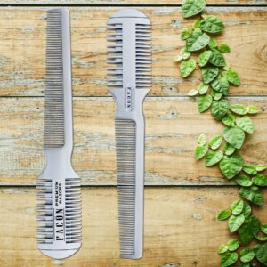 Facón Professional Hair Razor Comb Cutting Styling Thinning Texturizing Double Edge Shaper Razor + 10 Replacement Blades