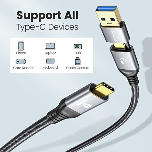 GiGimundo 100W 5A Charging USB 4 Cable 5 ft, Thunderbolt 3/4 Compatible, 40Gbps Data Transfer, 8K 60Hz Video Output, USB C/A to USB C Cable, for Laptop, MacBooks, iPad Pro, Phones, Docking