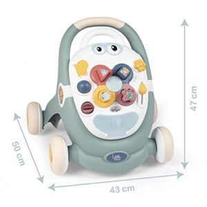 Little Smoby Baby Walker by Smoby Detachable Activity Play Board Baby’s First Doll Pushchair Toy Grows with The Child from Activity Board to Walker with Fun Colours, Actions and Sound, 7600140304