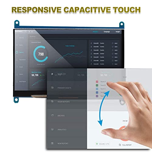 VBESTLIFE 7Inch Touchscreen Monitor for Raspberry Pi, Ultra HD 1024x600 Portable Monitor for Raspberry Pi Display, Support for Raspbian/Ubuntu/Kodi / Win10 IOT