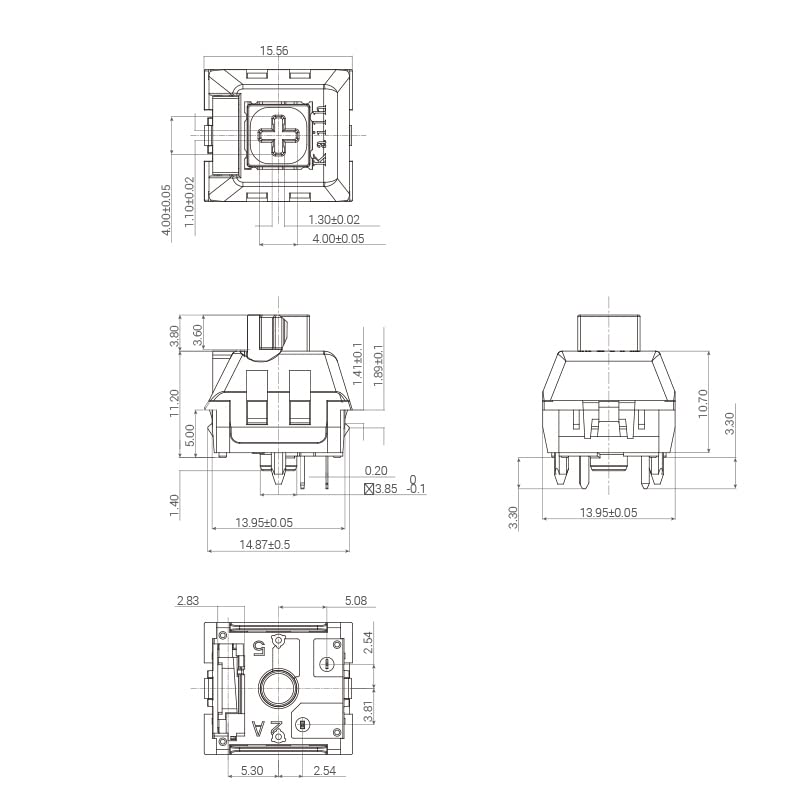 KAILH Official Store Pudding Box Switch 5 Pin Mechanical Switches High Transparency for Gaming Keyboard Linear (90pcs)