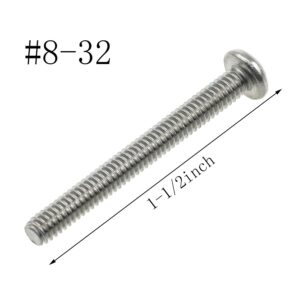 MEETOOT 35pcs #8-32 x 1-1/2inches Machine Screws Cross Recessed Pan Head Machine Screws Phillips Screws for Cabinet Drawer Knob Pull Handles