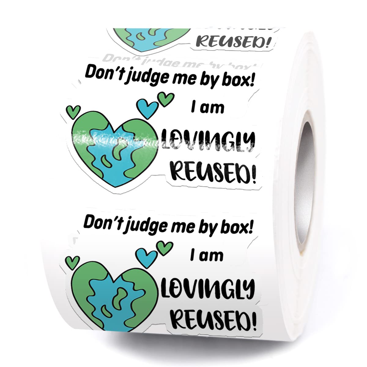 muminglong Cute Don't Judge Me by Box I Am Lovingly Reused Small Business Stickers, Recycle, Recycling Labels, Funny Packaging Sticker, for Packages, 500 PCS