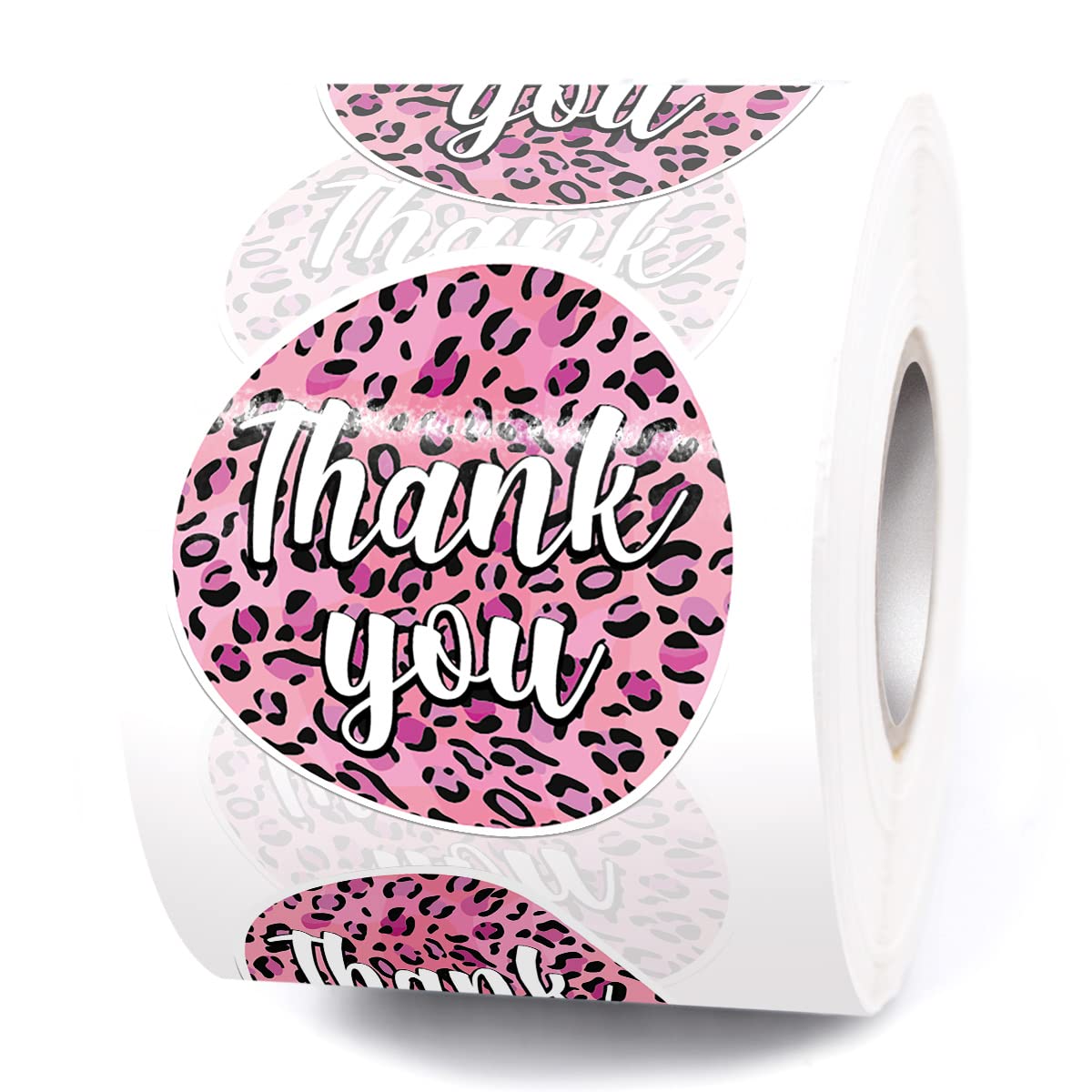 muminglong Cute Pink Leopard Print Thank You Small Business Stickers,Thank You Stickers,Happy Mail Stickers,Handmade Stickers,Small Shop Sticker,Package Stickers for Small Business, 500 PCS