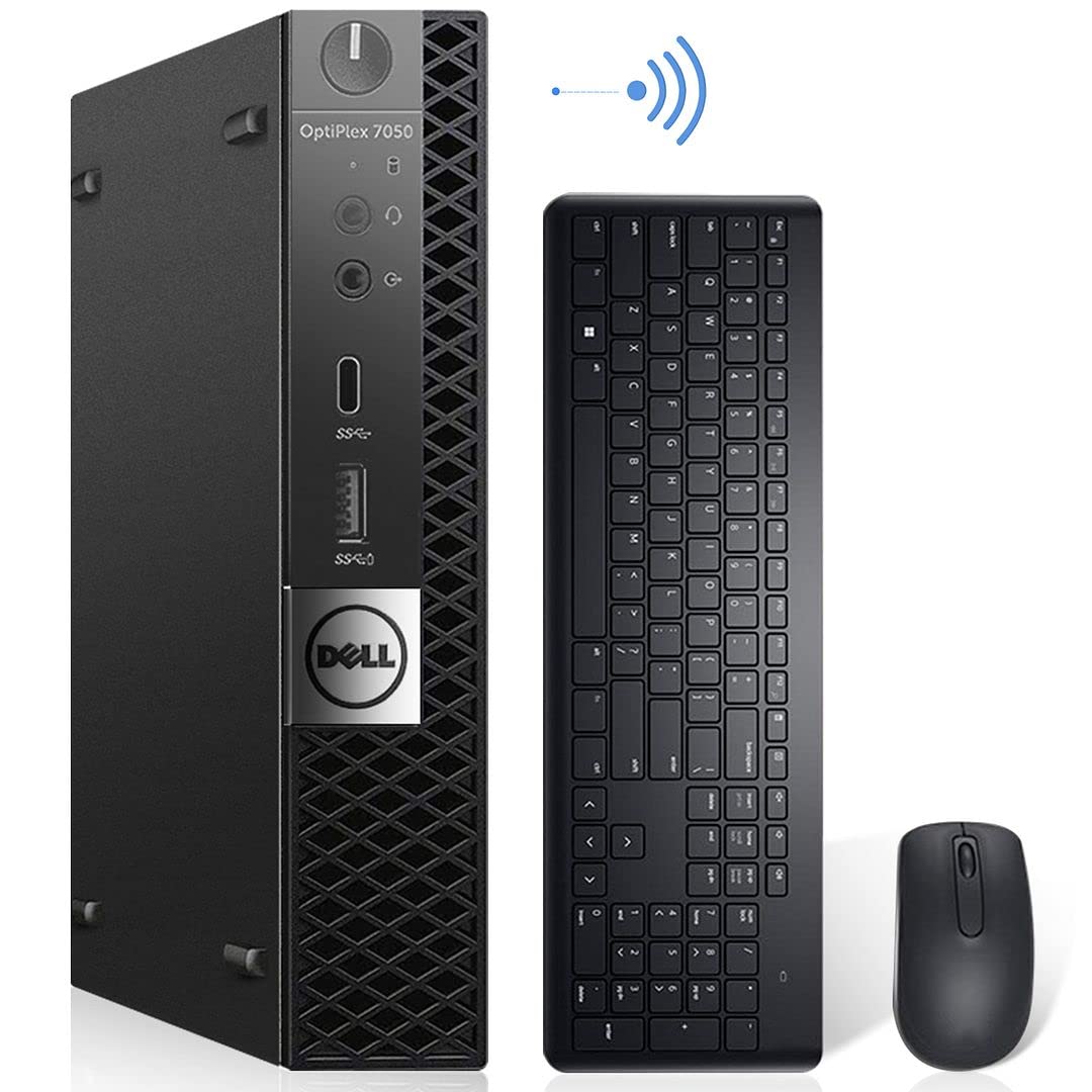 Dell Optiplex 7050 Micro Desktop PC, Intel Quad Core i5-7500T 2.70Ghz,16GB DDR4 New 1TB NVMe M.2 SSD, AX210 Built-in WiFi 6E Bluetooth 5.2 HDMI Windows 10 Pro Wireless Keyboard & Mouse (Renewed)